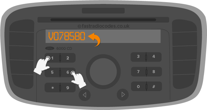 find ford 6000 cd new serial number without remove