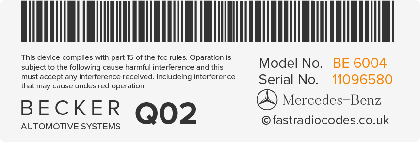 Find mercedes radio code serial number